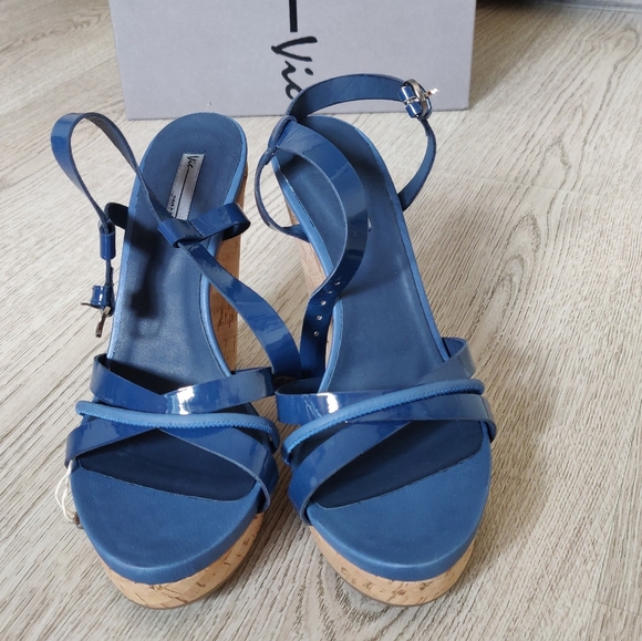 Vic Matie (Italy) Blue High Heels Sandals, newer worn 🇮🇹 - Picture 4 of 14